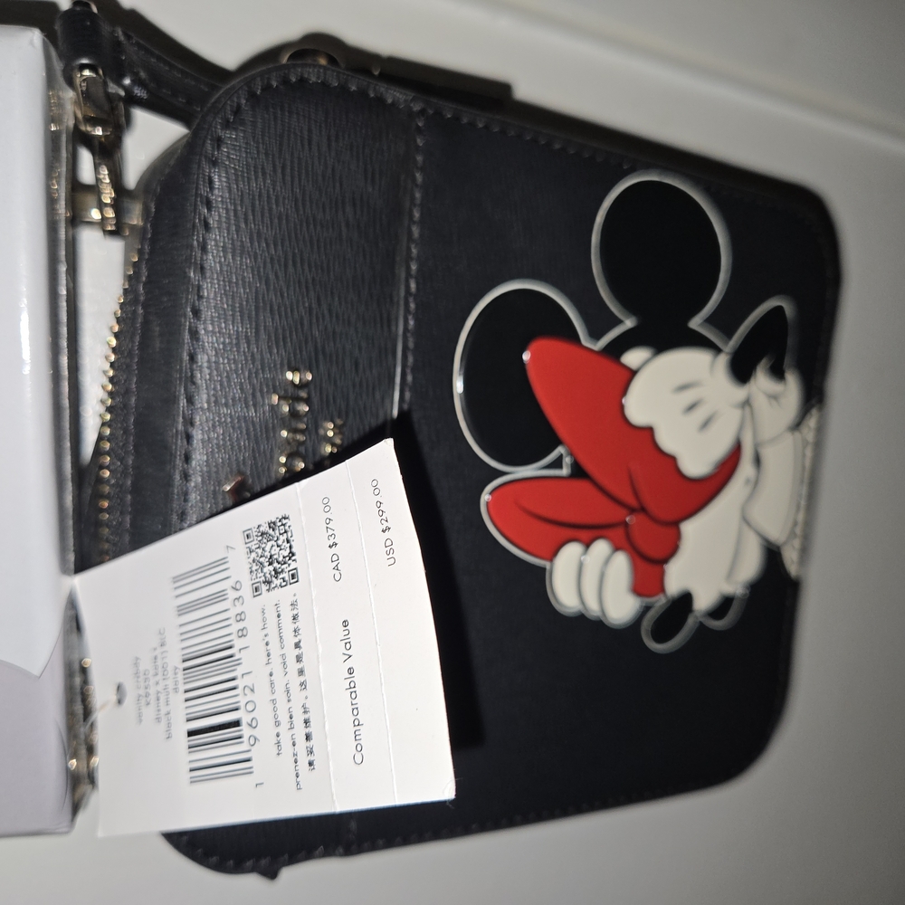 kate spade Black Minnie Mouse Crossbody Bag with Red Accent